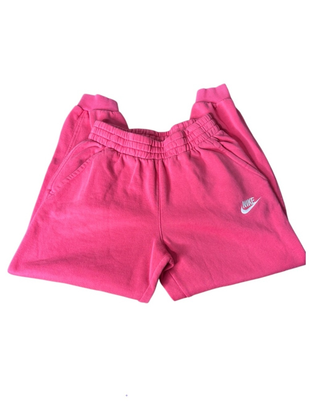 Nike Girls | Pink Joggers Sweatpants | Cotton Blend | Elastic Waist | Size L - Picture 3 of 7